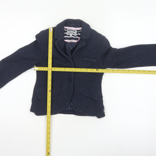 Joules Girls Blue Cotton Blazer Jacket 7-8 Years Classic Lined Style