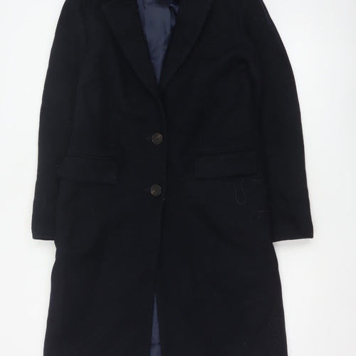 Marks and Spencer Women’s Black Wool Cashmere Long Overcoat Size 8