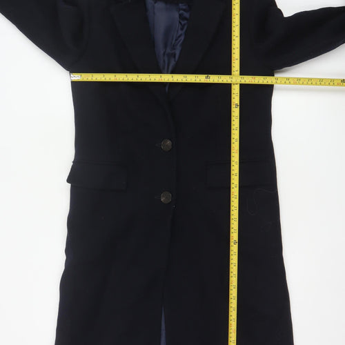 Marks and Spencer Women’s Black Wool Cashmere Long Overcoat Size 8