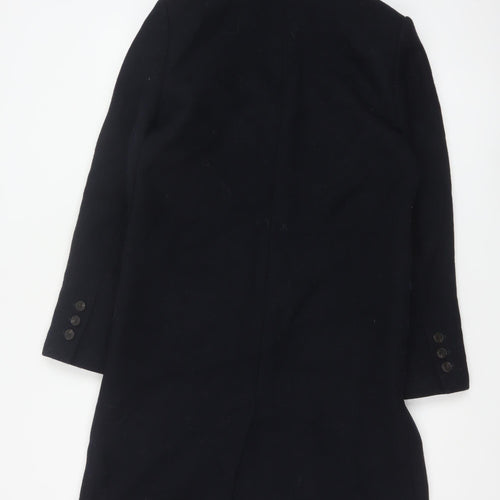 Marks and Spencer Women’s Black Wool Cashmere Long Overcoat Size 8