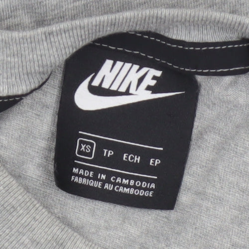 Nike Women’s Grey XS Relaxed Fit Cotton Sports T-Shirt