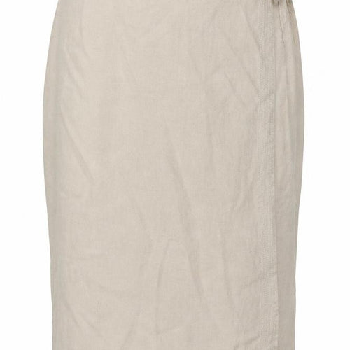 Marks and Spencer Women Beige Linen Blend Wrap Midi Skirt Size 18