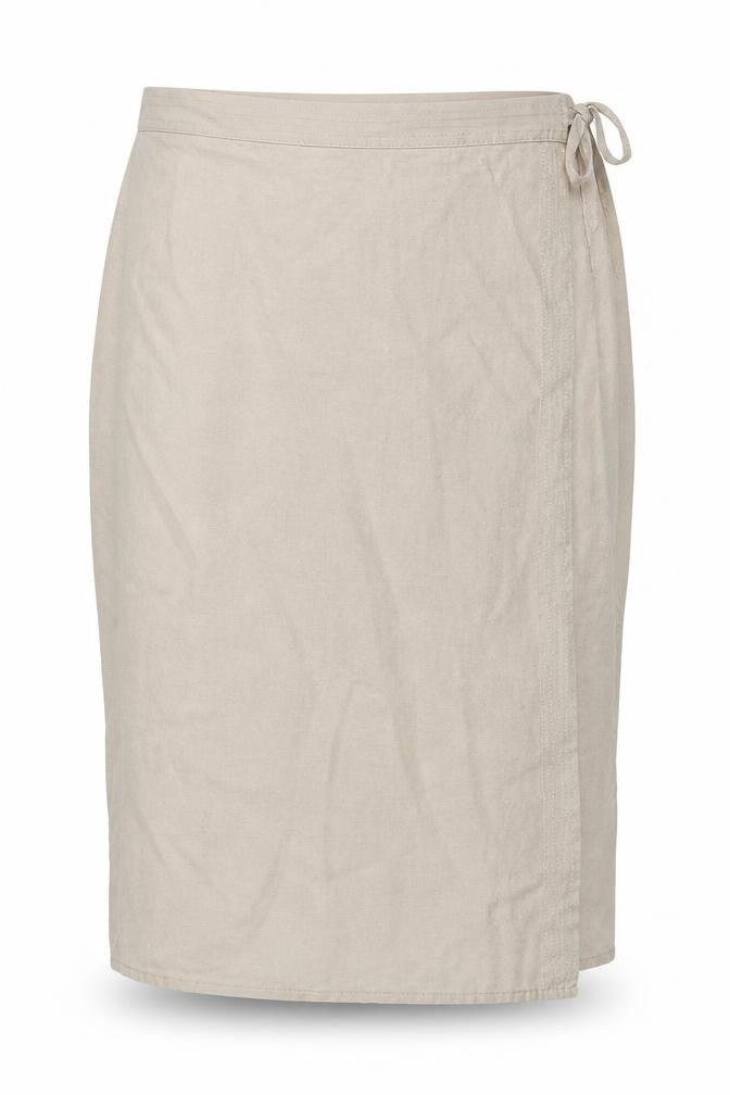 Marks and Spencer Women Beige Linen Blend Wrap Midi Skirt Size 18