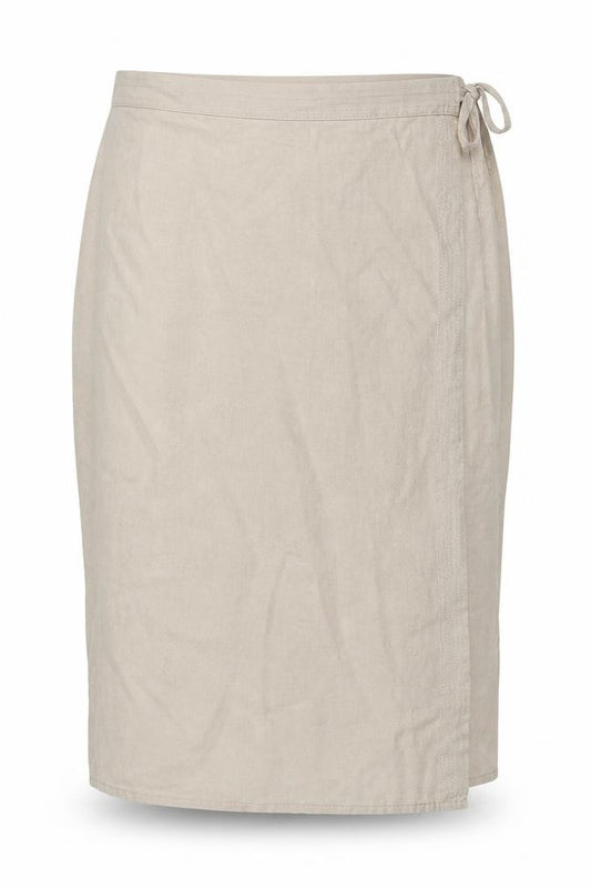Marks and Spencer Women Beige Linen Blend Wrap Midi Skirt Size 18