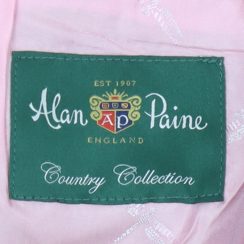 Alan Paine Women's Beige Wool Mini Skirt Size 10 Checked Country Style