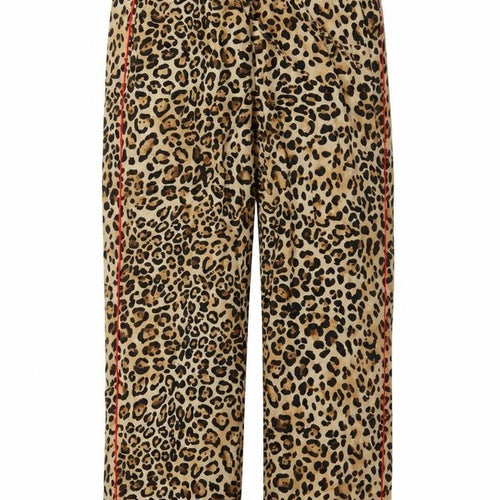 Topshop Women Leopard Print Beige Trousers Size 8 Polyester Jogger Pants