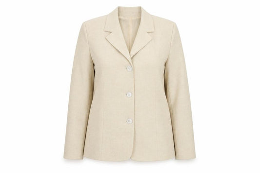 Saloos Collection Women's Beige Size 14 Classic Blazer Suit Jacket