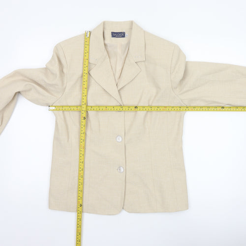 Saloos Collection Women's Beige Size 14 Classic Blazer Suit Jacket