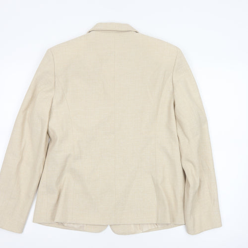 Saloos Collection Women's Beige Size 14 Classic Blazer Suit Jacket