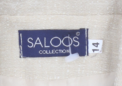 Saloos Collection Women's Beige Size 14 Classic Blazer Suit Jacket