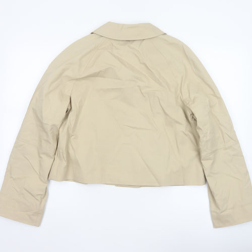 Marks and Spencer Women Beige Size 14 Short Cotton Jacket