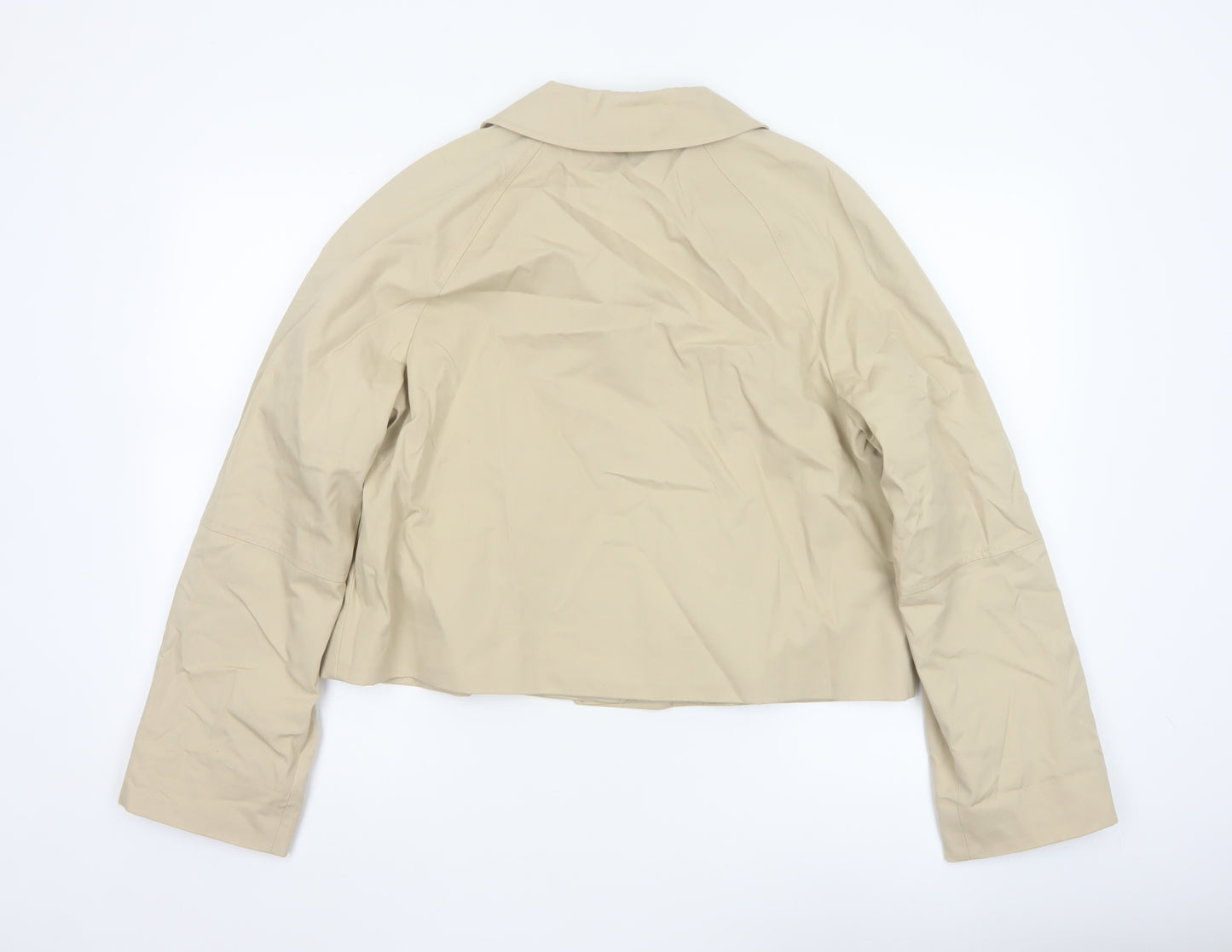 Marks and Spencer Women Beige Size 14 Short Cotton Jacket