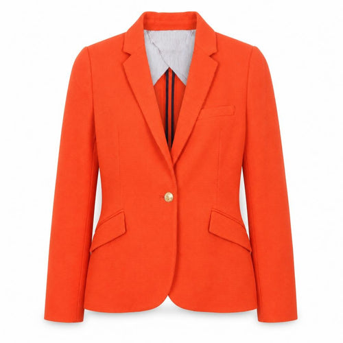 Zara Woman Orange Blazer Women's Regular Fit Single-Breasted Jacket M