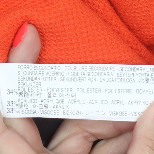 Zara Woman Orange Blazer Women's Regular Fit Single-Breasted Jacket M