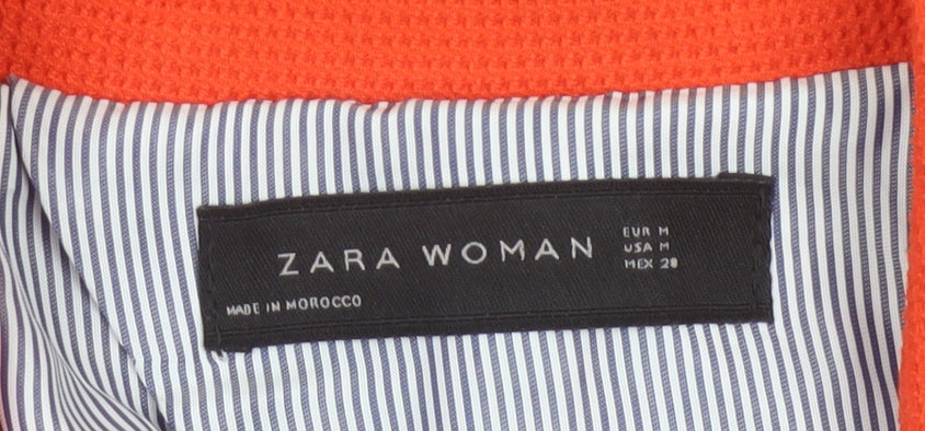Zara Woman Orange Blazer Women's Regular Fit Single-Breasted Jacket M