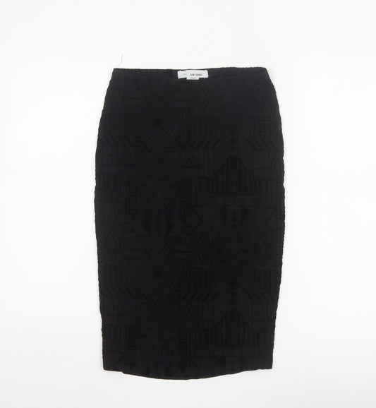 Sans Souci Women's Black Geometric Pencil Skirt Size S