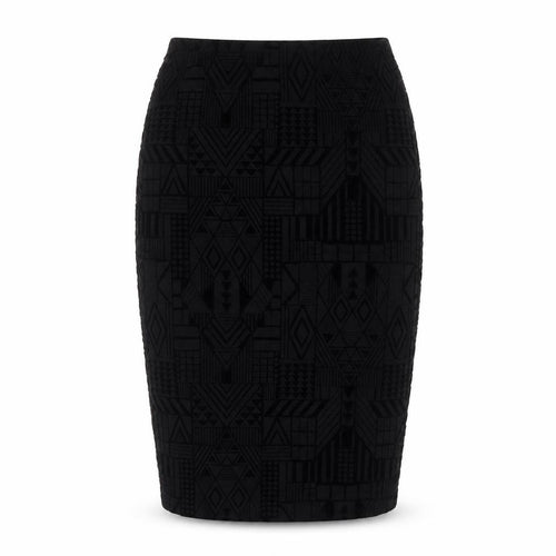 Sans Souci Women's Black Geometric Pencil Skirt Size S