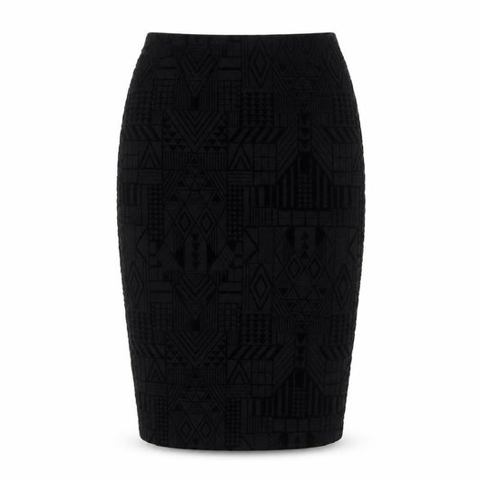 Sans Souci Women's Black Geometric Pencil Skirt Size S