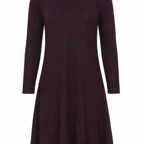Miss Selfridge Women’s Purple Knit Fit & Flare Long Sleeve Mini Dress UK 12