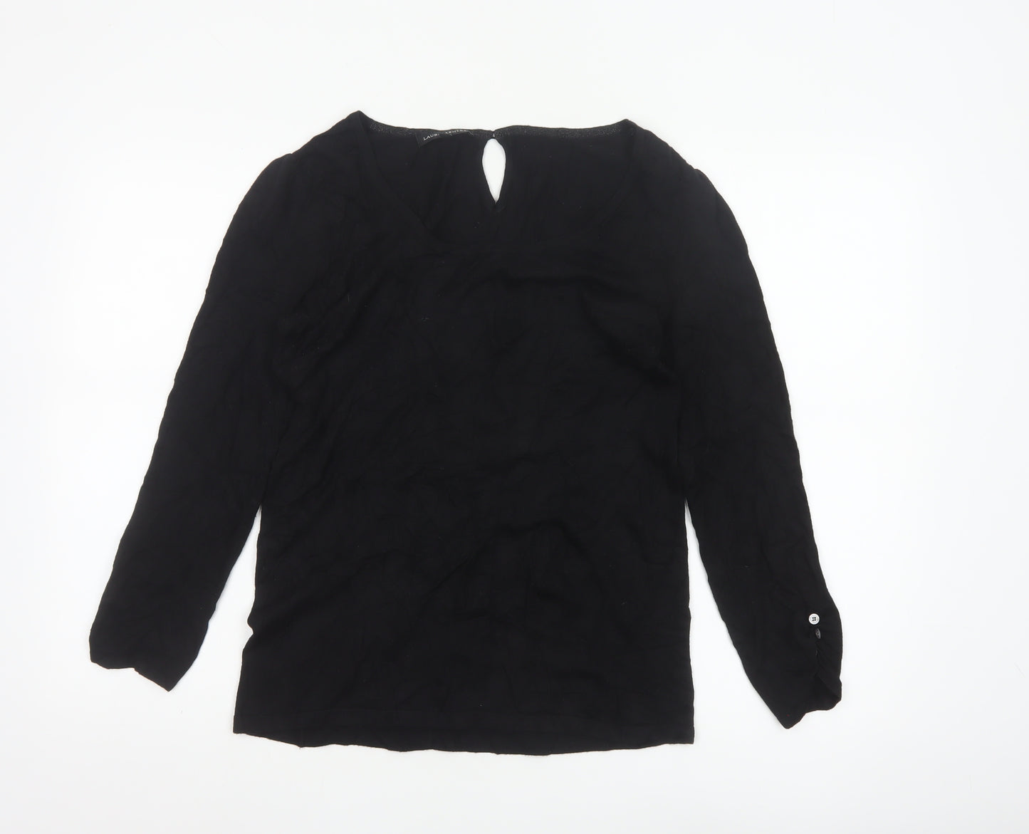 Laura Ashley Women's Black Viscose Knit Pullover Jumper UK 12