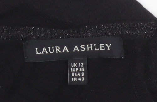 Laura Ashley Women's Black Viscose Knit Pullover Jumper UK 12