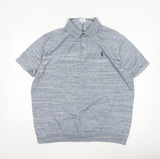 Next Men Blue 3XL Short Sleeve Polo Shirt Cotton Blend Classic Fit