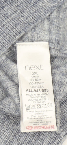 Next Men Blue 3XL Short Sleeve Polo Shirt Cotton Blend Classic Fit