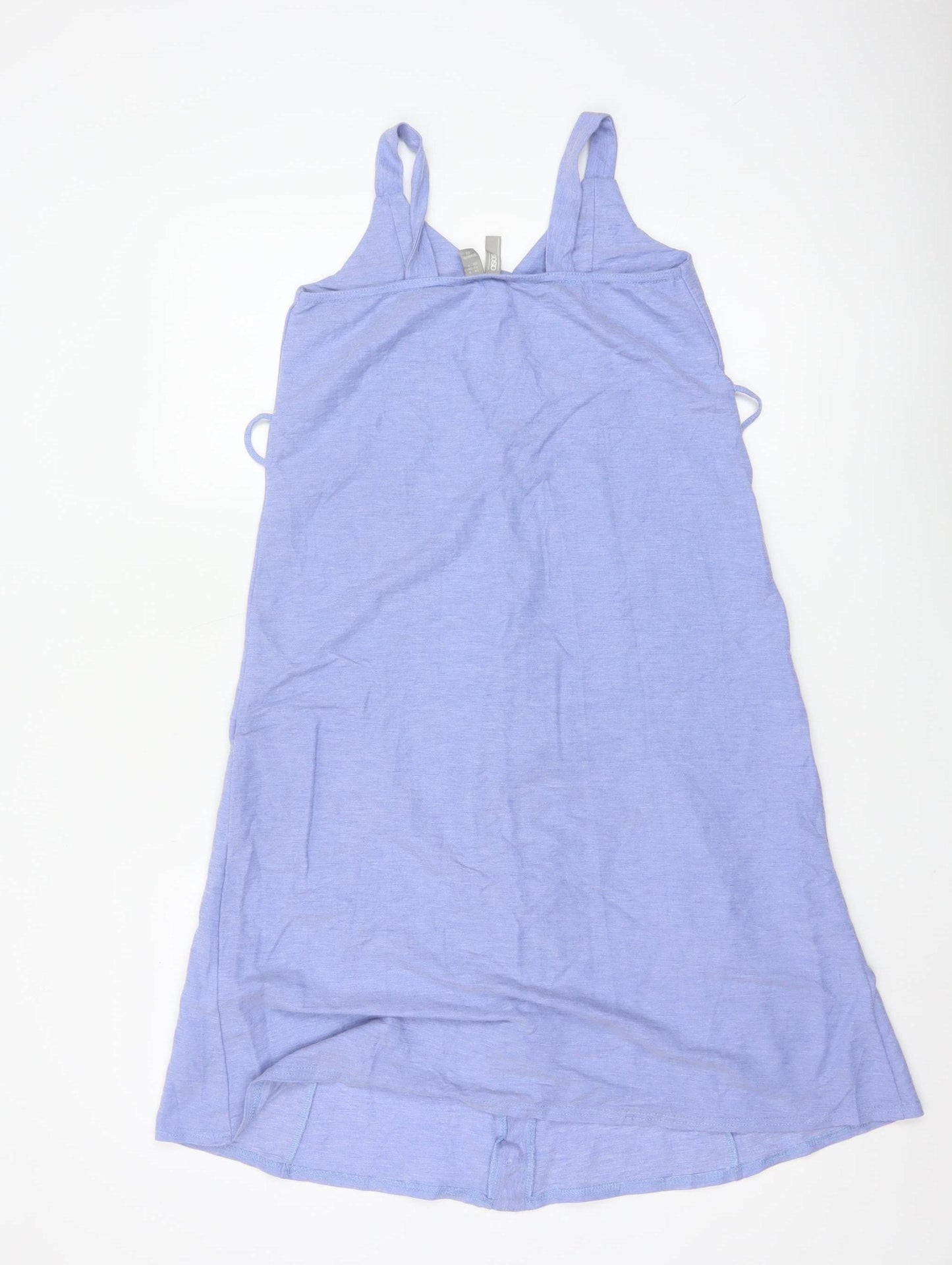 ASOS Women Blue Size 8 Sleeveless Button Slip Dress