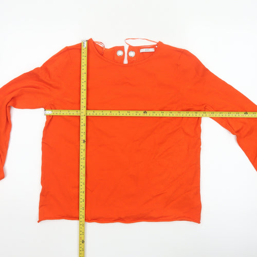 edc Women’s Orange Flared Sleeve Knit Pullover Jumper M