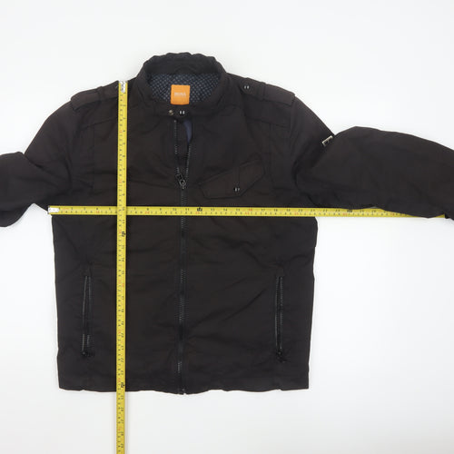 BOSS Orange Men’s Black Biker Jacket Size 50 Regular Fit