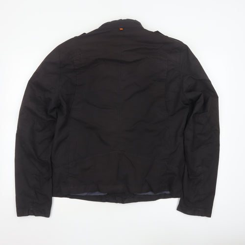 BOSS Orange Men’s Black Biker Jacket Size 50 Regular Fit