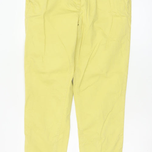 Next Women Yellow Chino Trousers Size 12 Cotton Stretch
