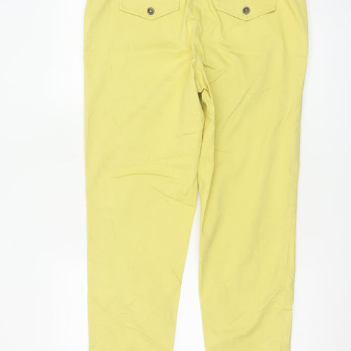 Next Women Yellow Chino Trousers Size 12 Cotton Stretch