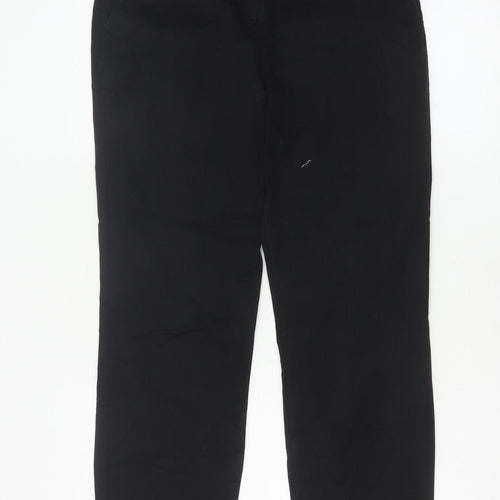 Next Women Black Cotton Stretch Chino Trousers Size 8R