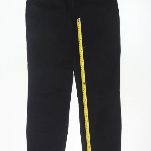 Next Women Black Cotton Stretch Chino Trousers Size 8R