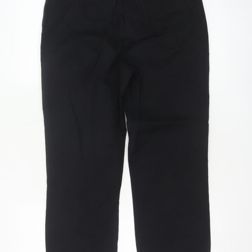 Next Women Black Cotton Stretch Chino Trousers Size 8R