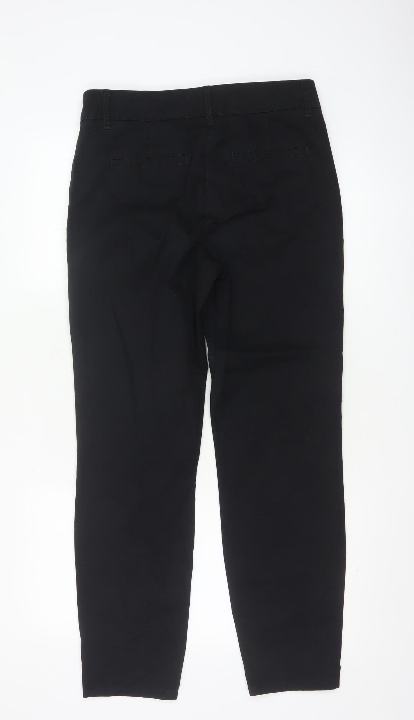 Next Women Black Cotton Stretch Chino Trousers Size 8R