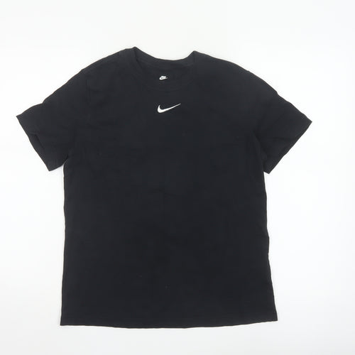 Nike Boys Black Loose Fit T-Shirt 146-156cm Short Sleeve Cotton Tee