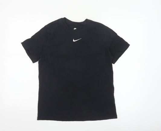 Nike Boys Black Loose Fit T-Shirt 146-156cm Short Sleeve Cotton Tee