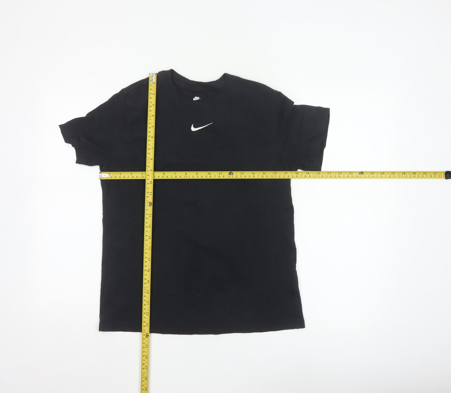 Nike Boys Black Loose Fit T-Shirt 146-156cm Short Sleeve Cotton Tee