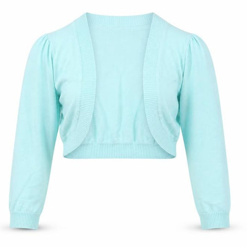 Monsoon Women Blue Small Shrug Cotton Knit Open Cardigan