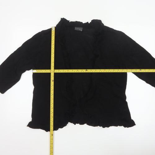 Alex & Co Women’s Black Ruffle Trim Open Cardigan Size 20