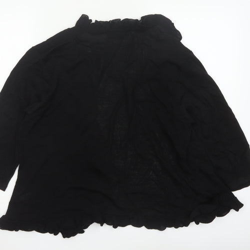 Alex & Co Women’s Black Ruffle Trim Open Cardigan Size 20