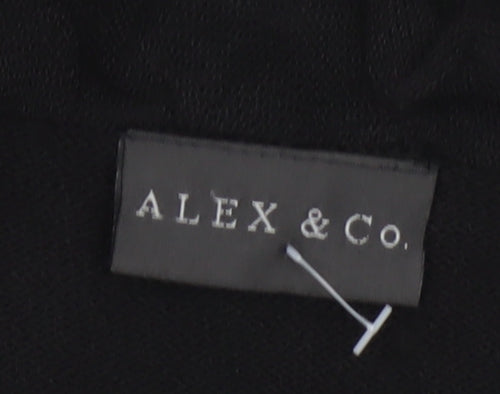 Alex & Co Women’s Black Ruffle Trim Open Cardigan Size 20