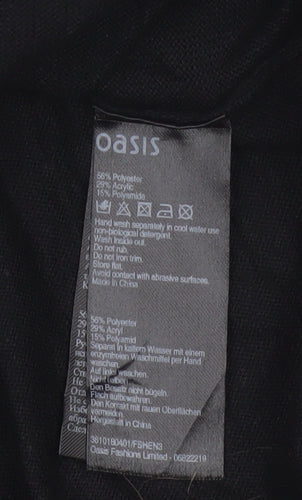 Oasis Women Black Studded Long Sleeve Crew Neck Pullover Jumper M