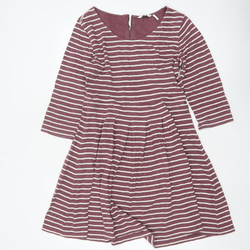 FatFace Women’s Purple Striped Fit & Flare Knee Length Dress Size 14