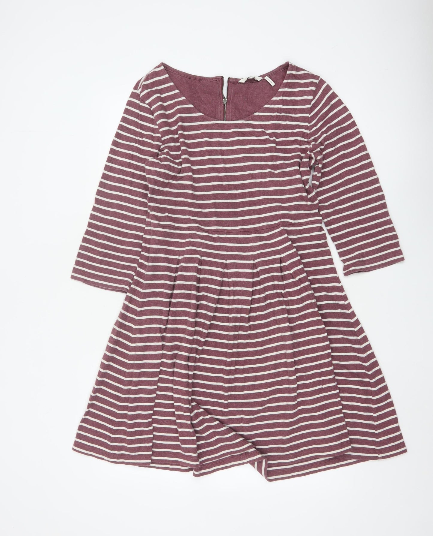 FatFace Women’s Purple Striped Fit & Flare Knee Length Dress Size 14