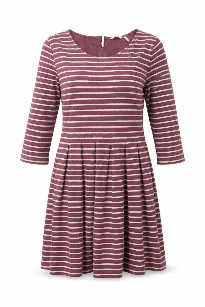 FatFace Women’s Purple Striped Fit & Flare Knee Length Dress Size 14