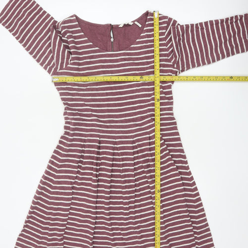 FatFace Women’s Purple Striped Fit & Flare Knee Length Dress Size 14