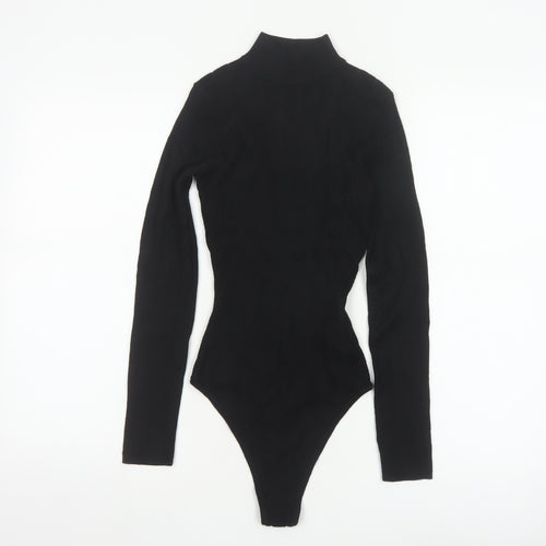 Missguided Petite Black Roll Neck Long Sleeve Bodysuit UK 4
